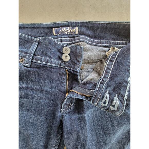 Hudson Signature Bootcut Flare Dark‎ Wash Y2K Low-Mid Rise Denim Jeans Size 28 - Picture 3 of 9